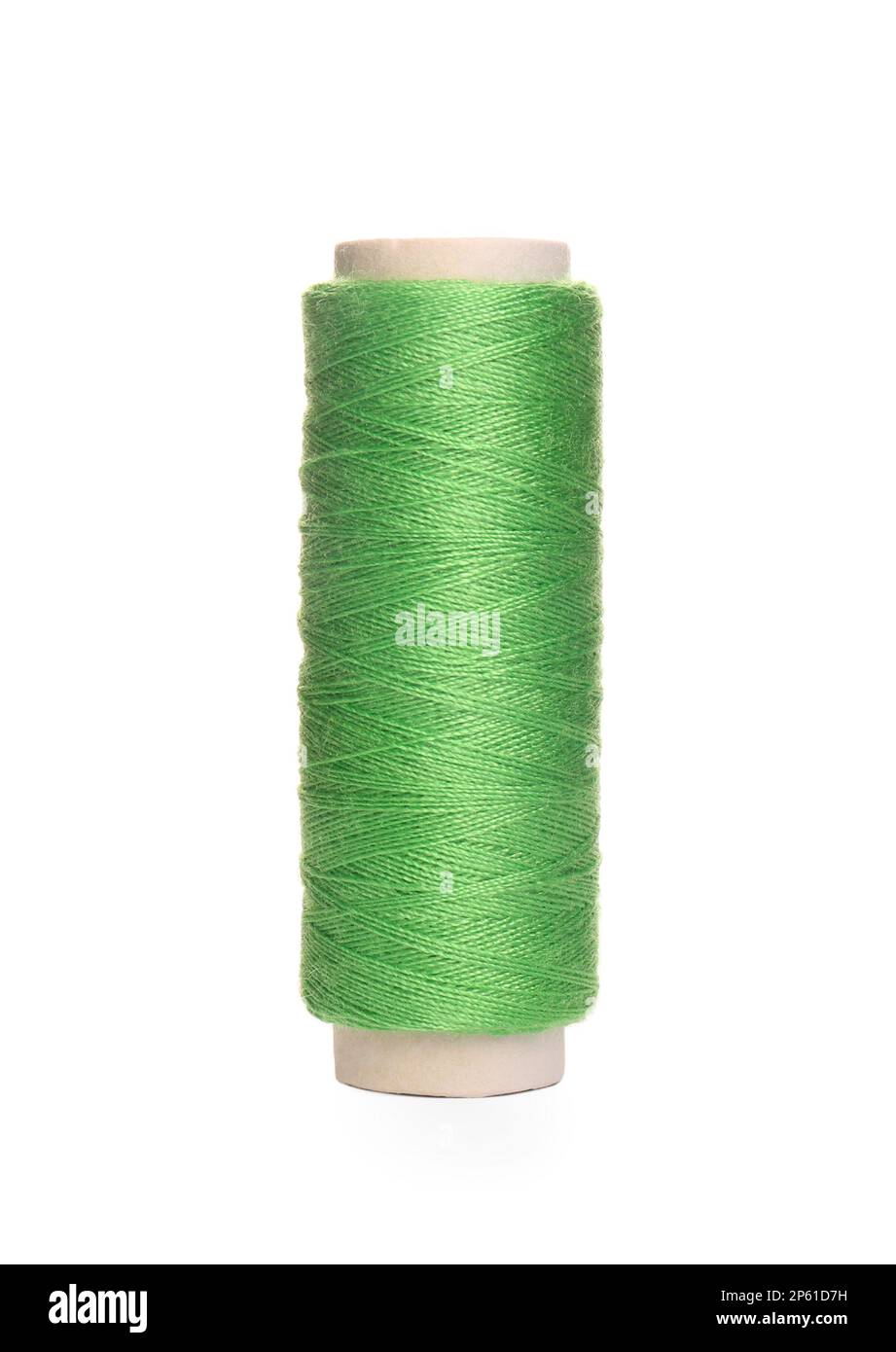 Spool of green sewing thread isolated on white Stock Photo Alamy