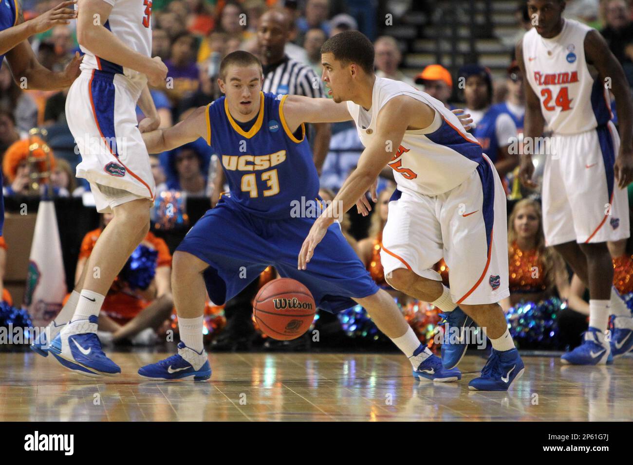 UCSB guard Troy Leaf #43 during the second round game of the NCAA  Basketball Tournament at St. Pete Times Forum on March 17, 2011 in Tampa,  Florida. The Florida Gators defeated the