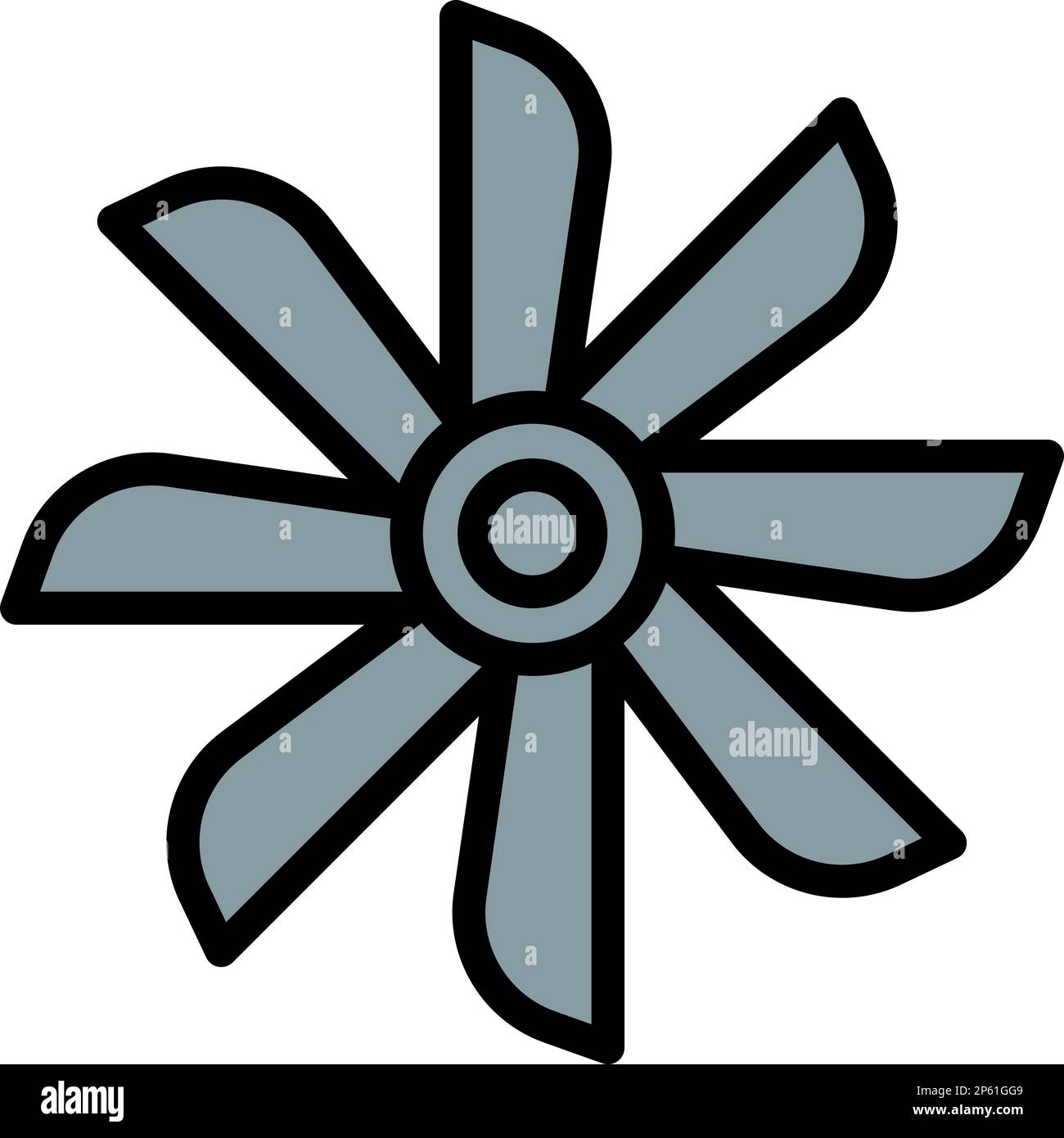 Engine fan icon outline vector. Car auto. System service Stock Vector