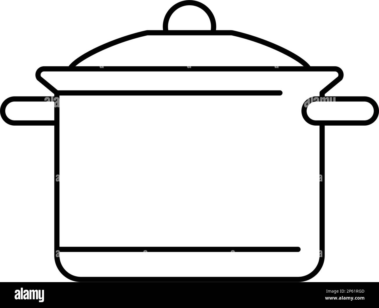 Home Ouline Clipart-Casserole Pot with lid black outline clip art