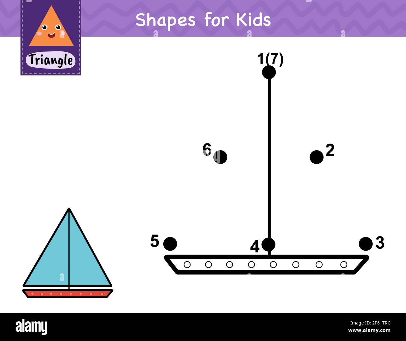 Dot to dot game for kids. Connect the dots and draw a sailboat Stock ...