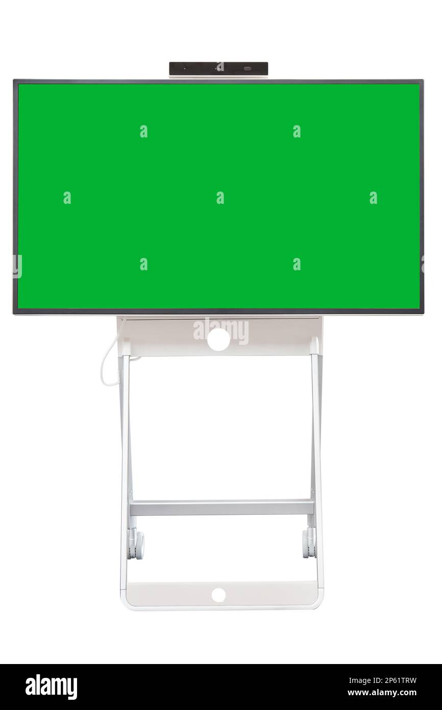 New modern digital presentation screen with camera on top and chromakey copy space Stock Photo