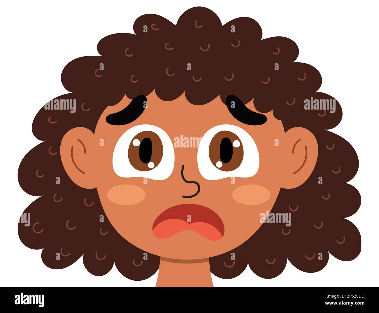 Boy scared face expression cartoon Royalty Free Vector Image