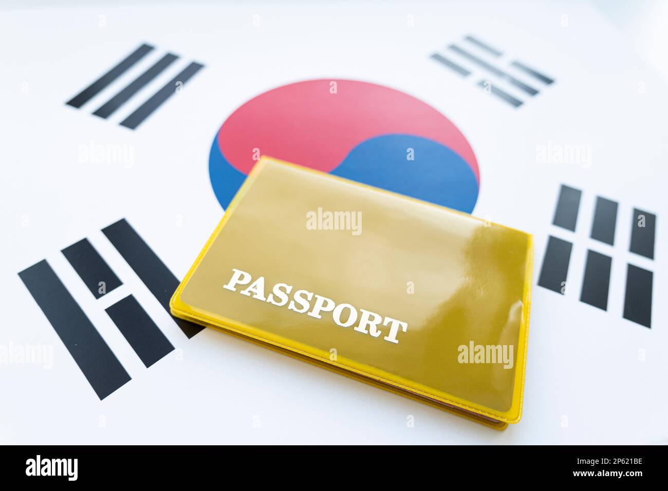 South Korean passport,Republic of Korea passport on the top of an satin