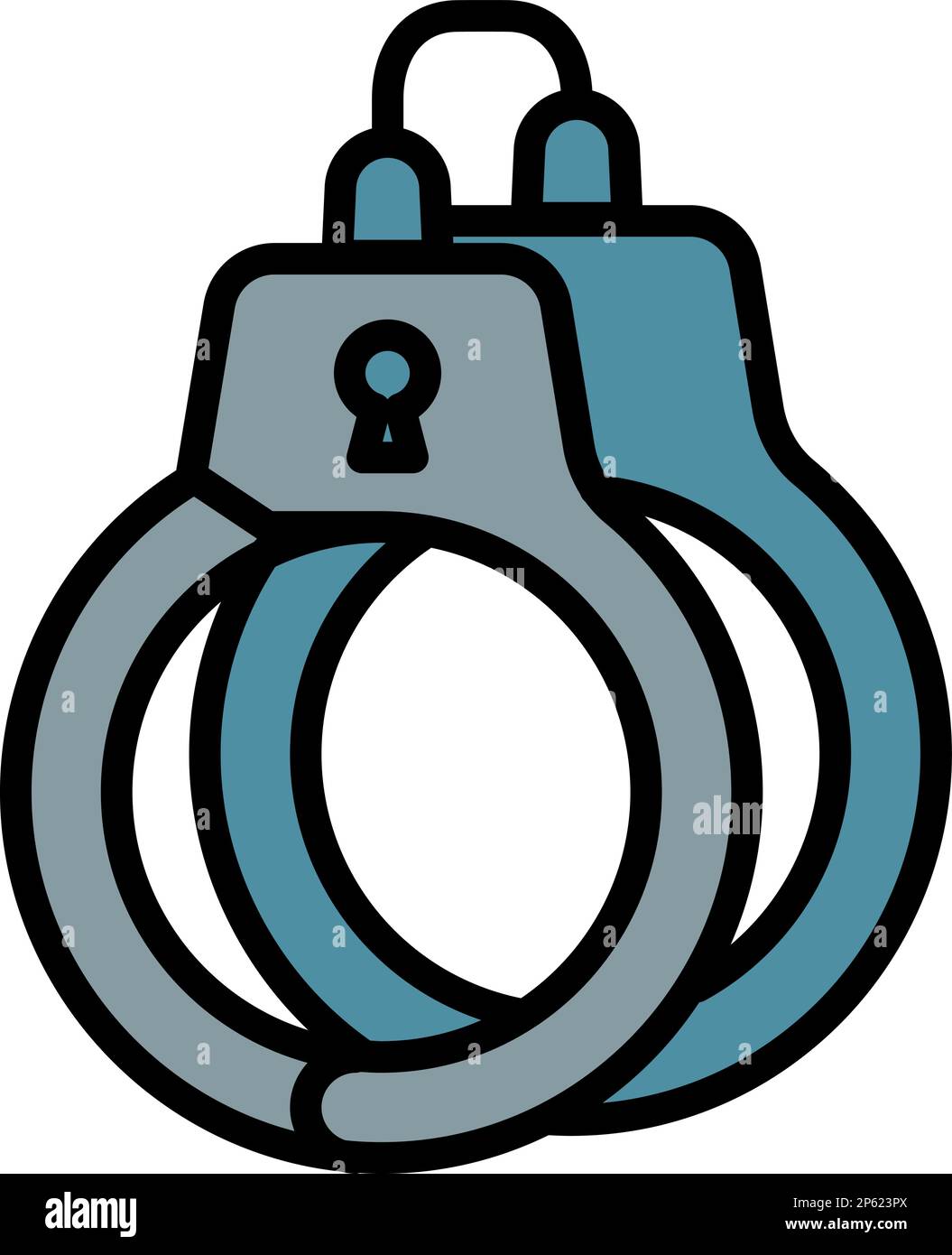 Handcuffs icon outline vector. Police equipment. Office tools Stock ...
