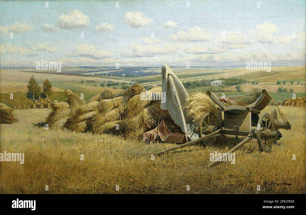 Батурин Виктор - Вид со снопами - Русская школа XIX века - Baturin ...