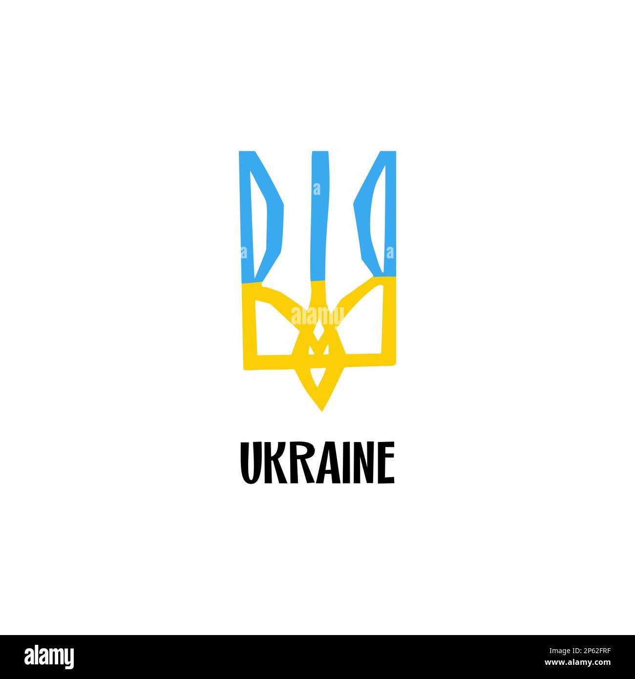 Ukrainian coat of arms blue and yellow in cut style isolated Stock Vector