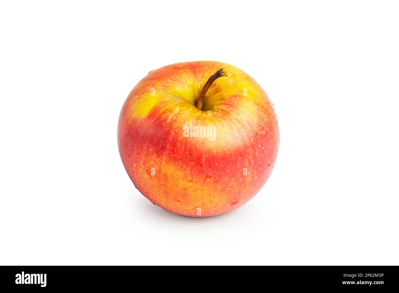 the apple is red isolated on a white background. Stock Photo