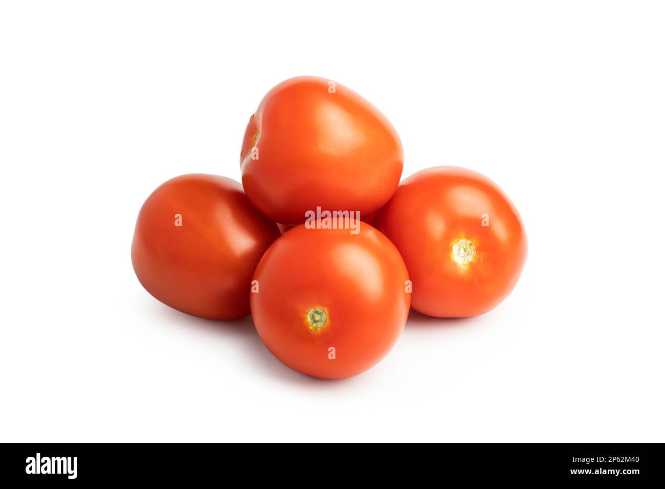 four tomato is red isolated on a white background. Stock Photo