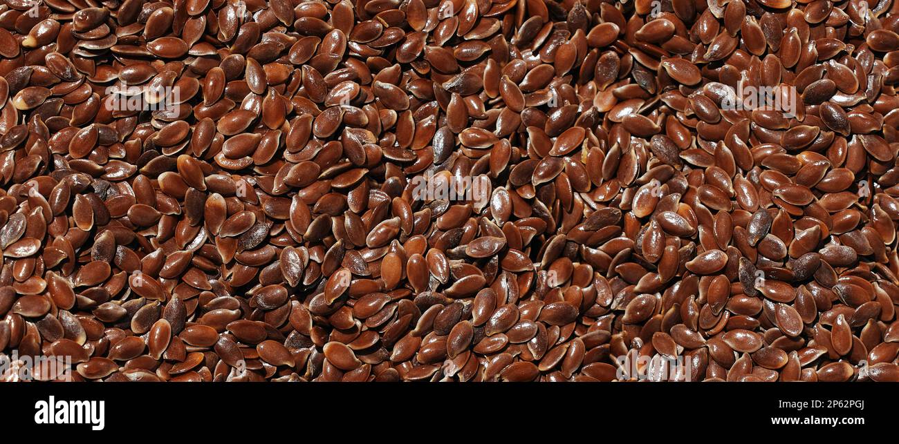 Flax seeds background. flaxseed or linseed agricultural background