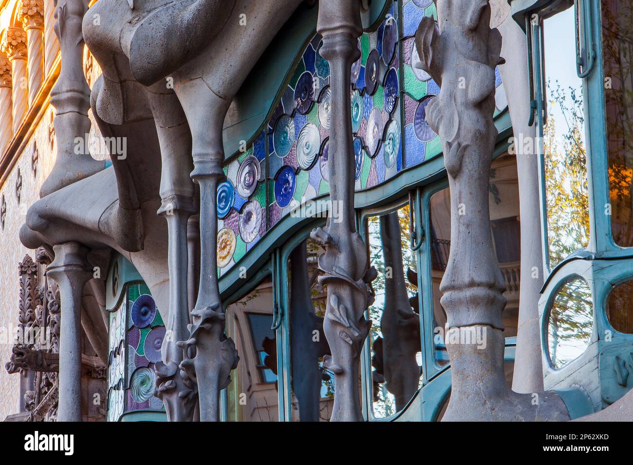 Casa Batllo (Batllo House) by Antonio Gaudi, Barcelona, Spain Stock