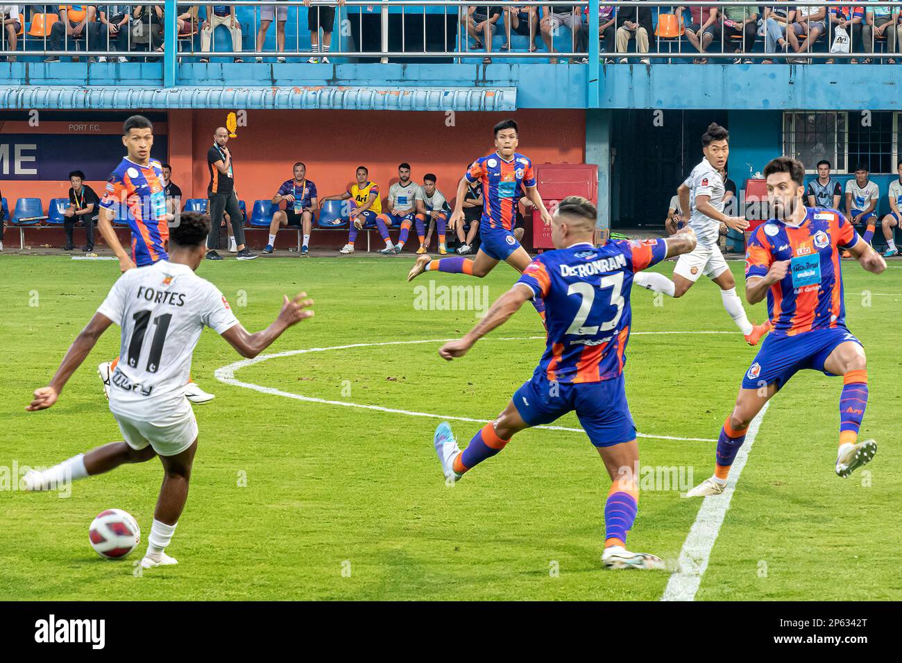 Professional Thai Football Match At PAT Stadium, Bangkok, Thailand ...