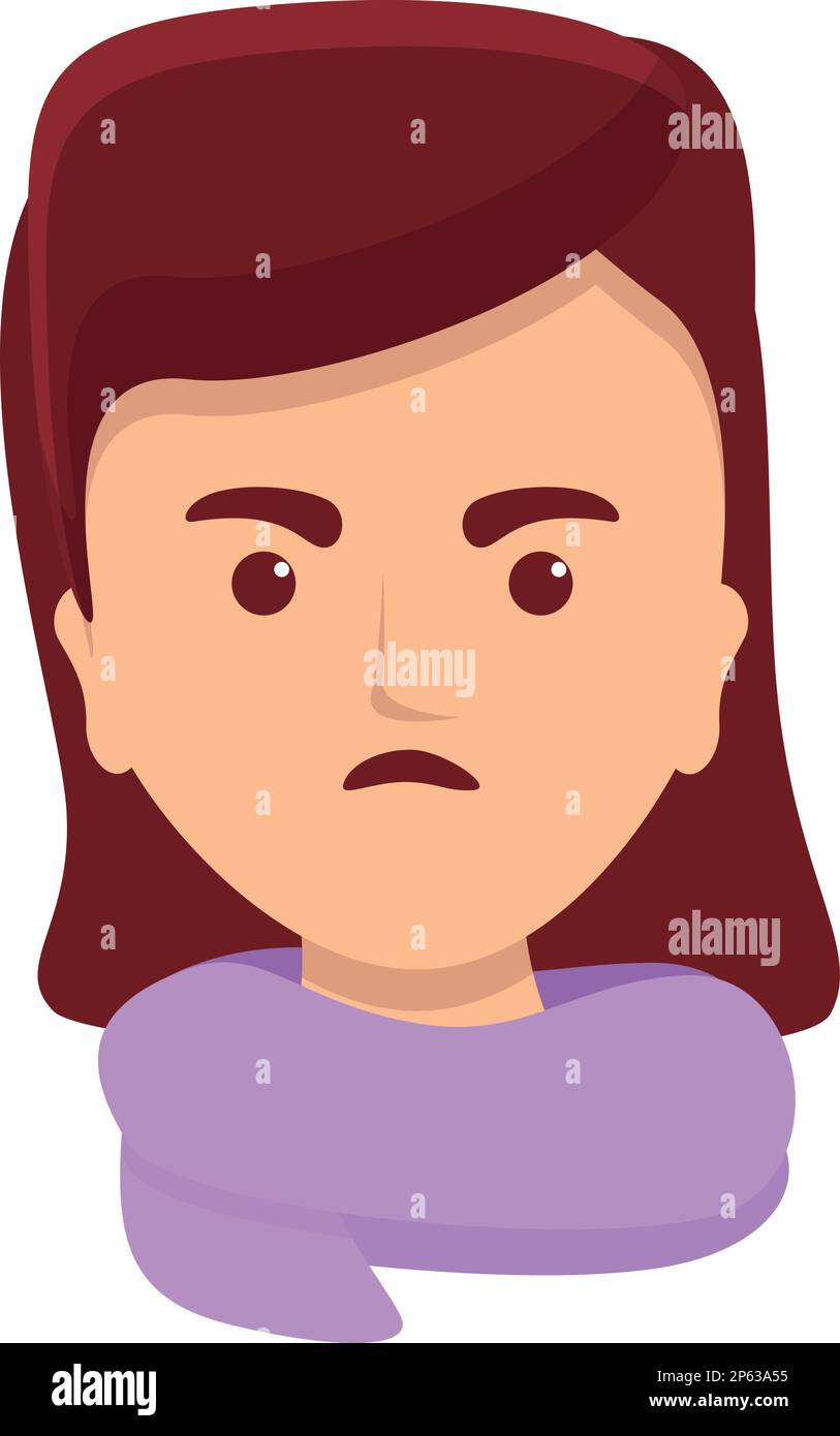 Girl tonsillitis icon cartoon vector. Bacterial infection. Mouth throat