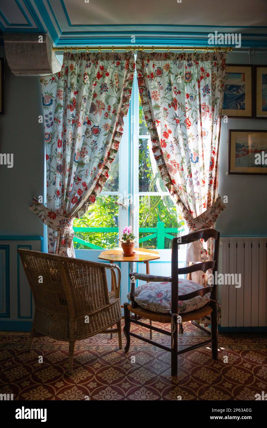 a view into monet's house and monet's gardens that he often painted Stock Photo