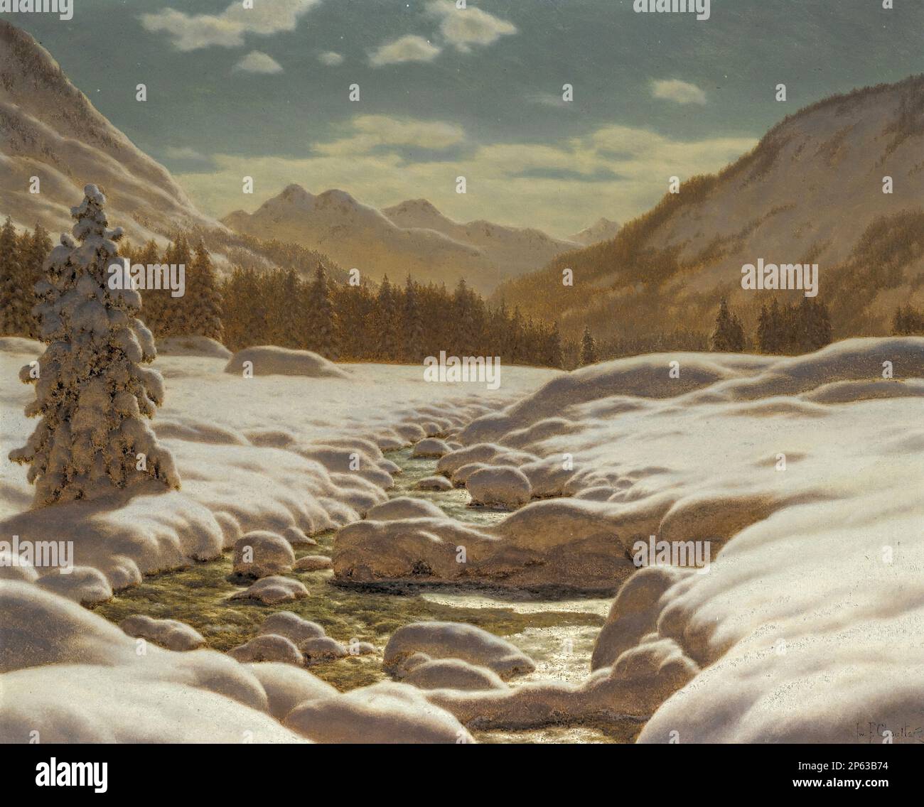 Moonlight painting xix century hi-res stock photography and images - Alamy