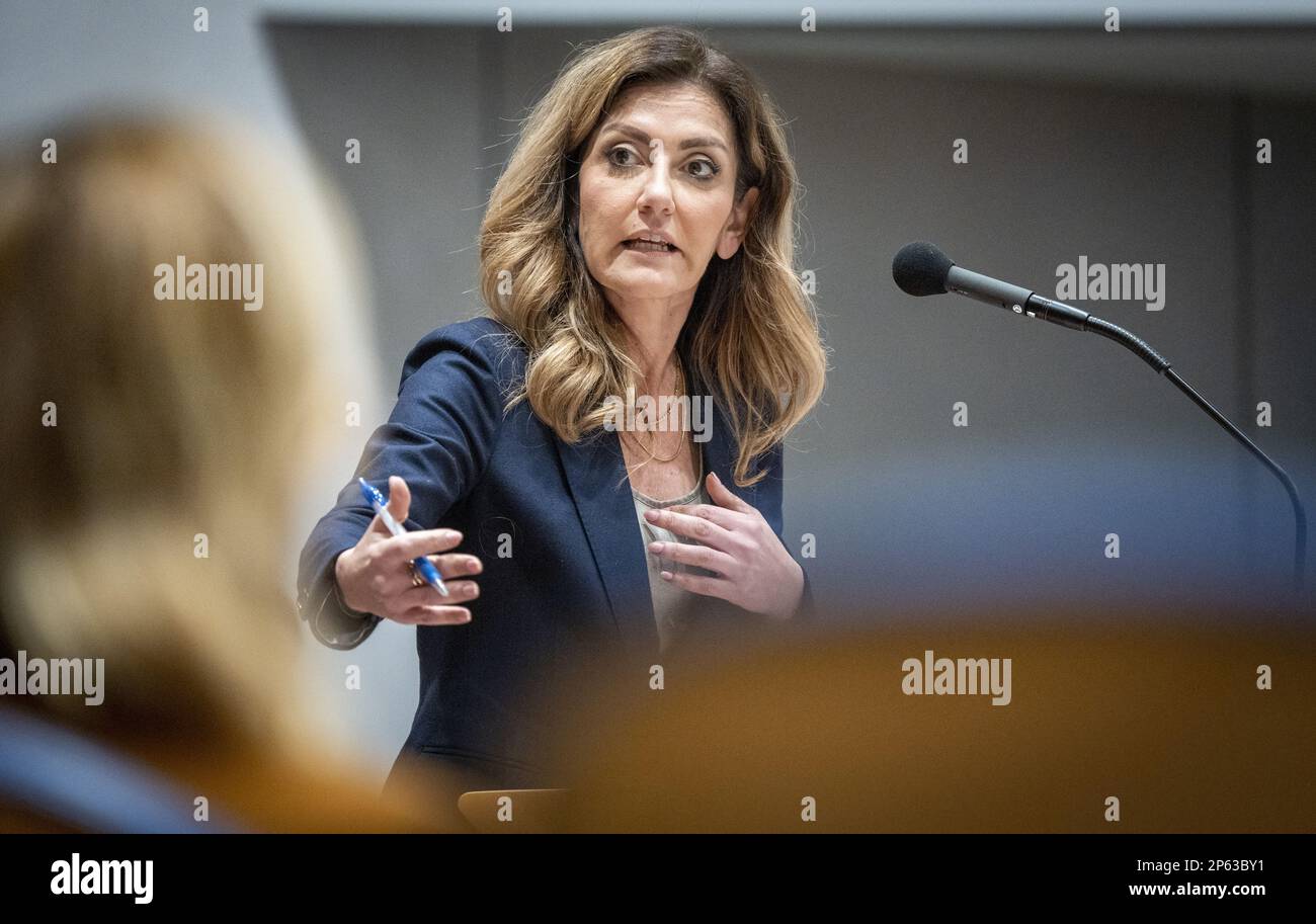 THE HAGUE, Netherlands - 07/03/2023, The Minister of Justice and Security Dilan Yeṣilgöz during the weekly question hour in the House of Representatives. ANP LEX VAN LIESHOUT netherlands out - belgium out Stock Photo