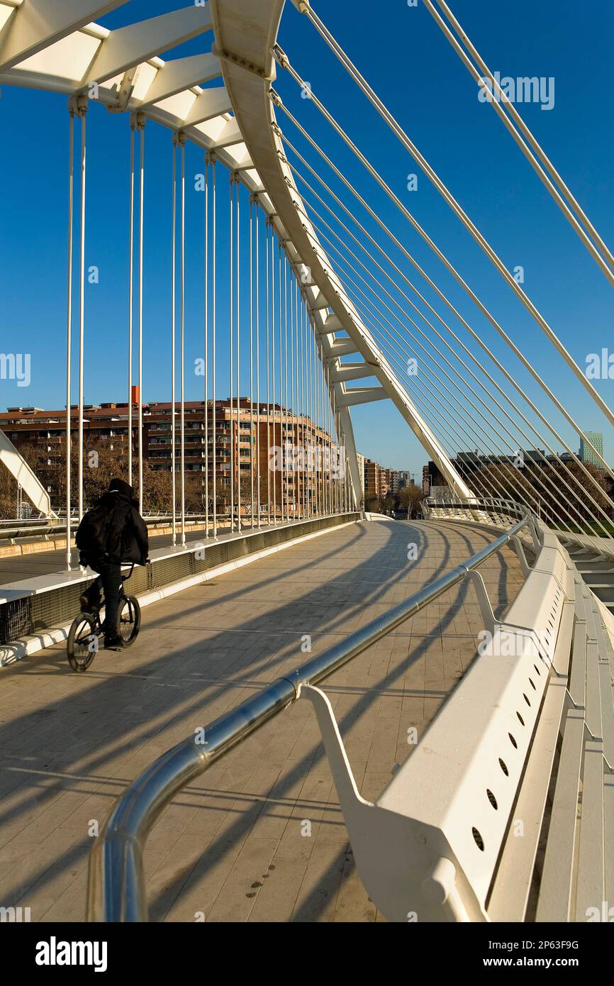 Barcelona: Bac de Roda bridge (architect: Santiago Calatrava Stock ...