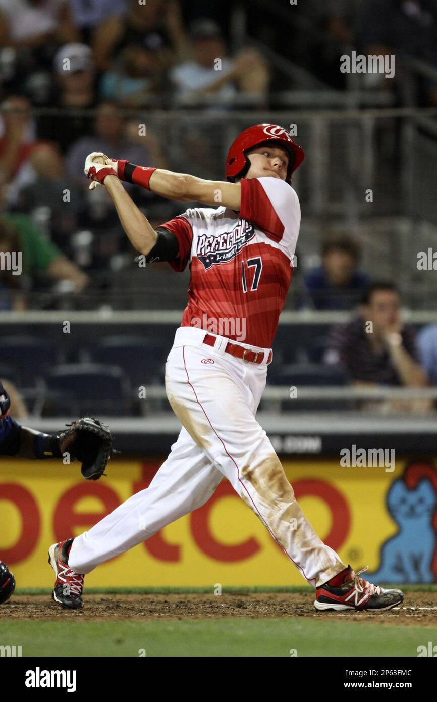Outfielder Ryan Boldt 17 of Red Wing H.S. in Red Wing, Minnesota