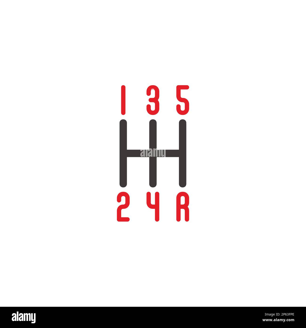 manual car number r reverse transmission symbol vector Stock Vector