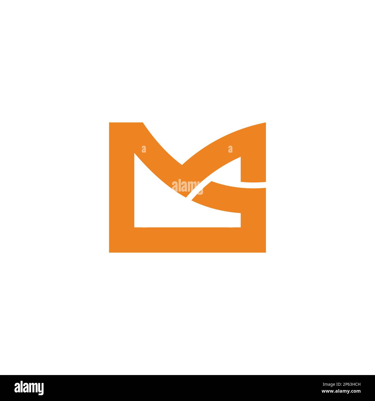 letter mg curves line geometric logo vector Stock Vector