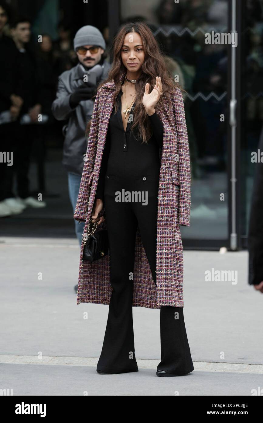 Zoe Saldana attends the Chanel Fall/Winter 2023-2024 ready-to-wear