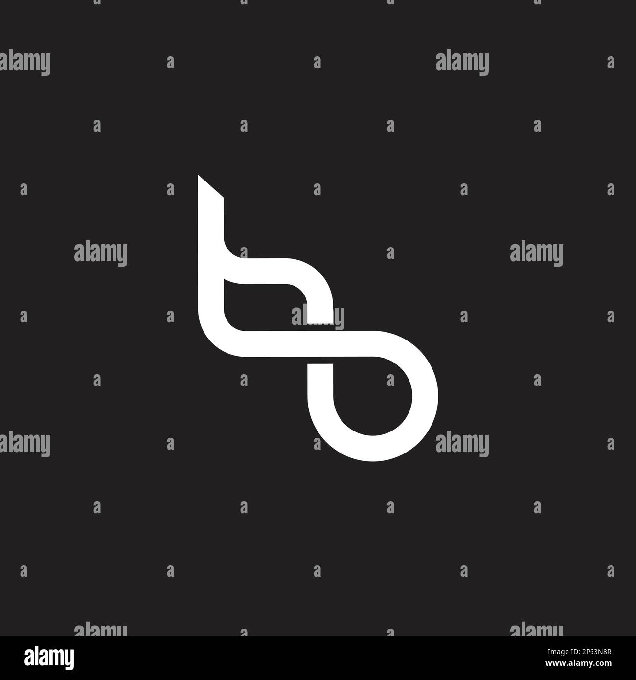 letter tb abstract infinity line logo vector Stock Vector