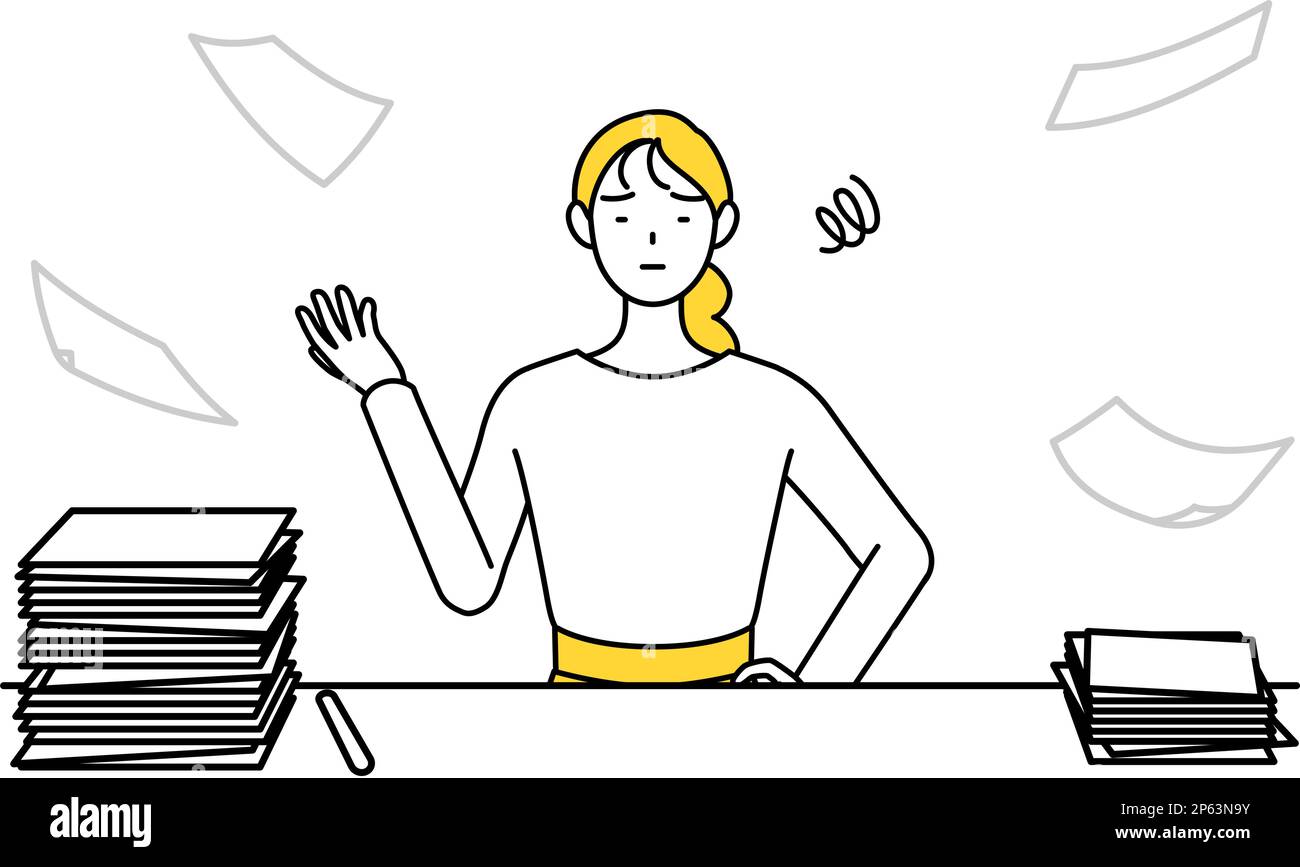 A casually dressed young woman who is fed up with her