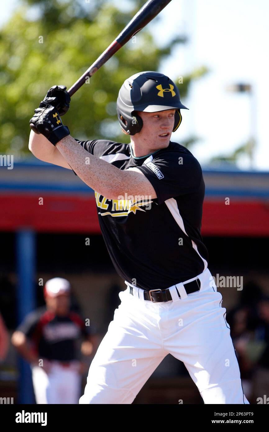 Outfielder Clint Frazier #19 of Loganville High School in Georgia  participates in the Under Armour All-American Practice powered by Baseball  Factory at Les Miller Field on August 17, 2012 in Chicago, Illinois. (