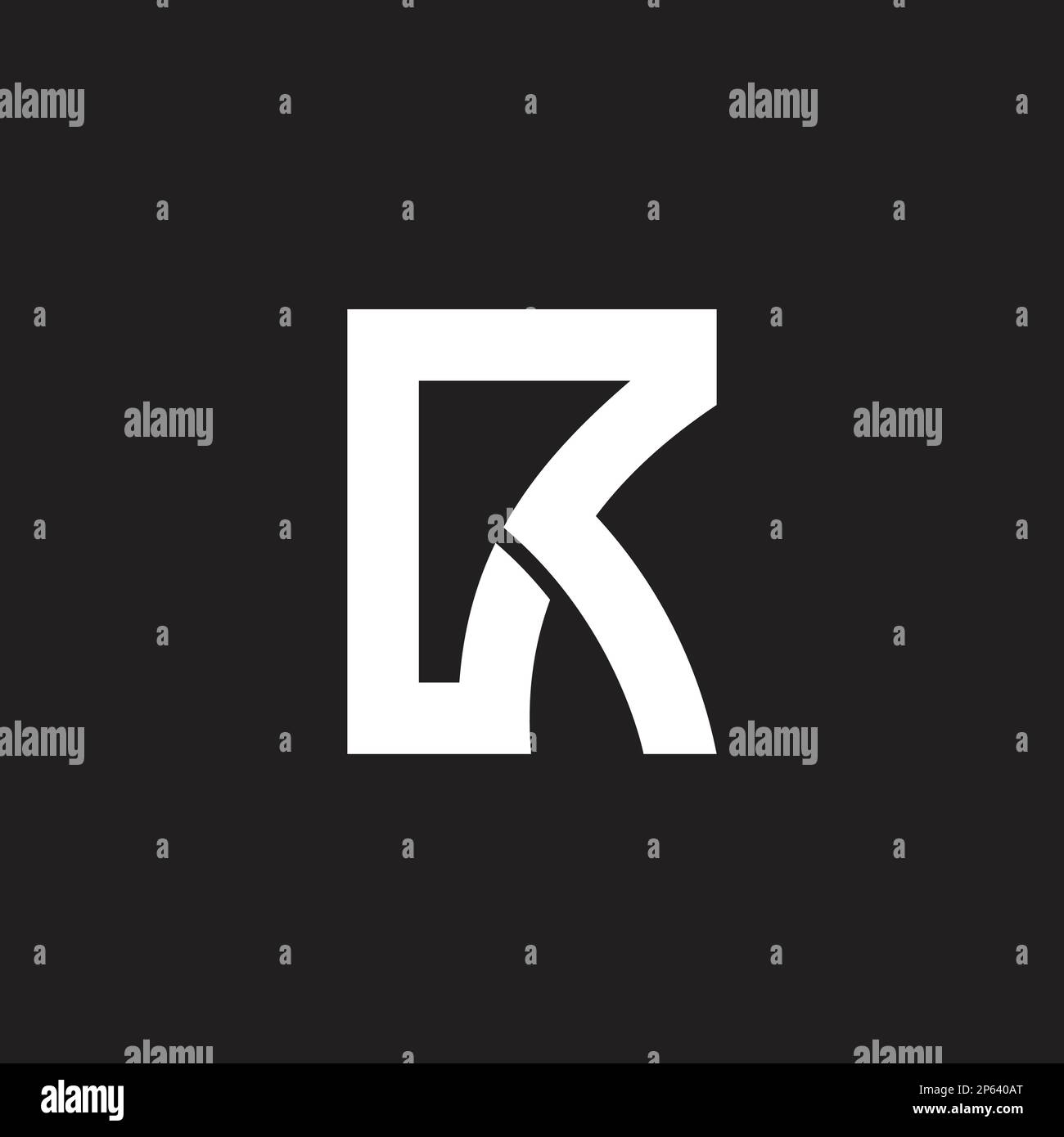 letter rk linked line abstract logo vector Stock Vector
