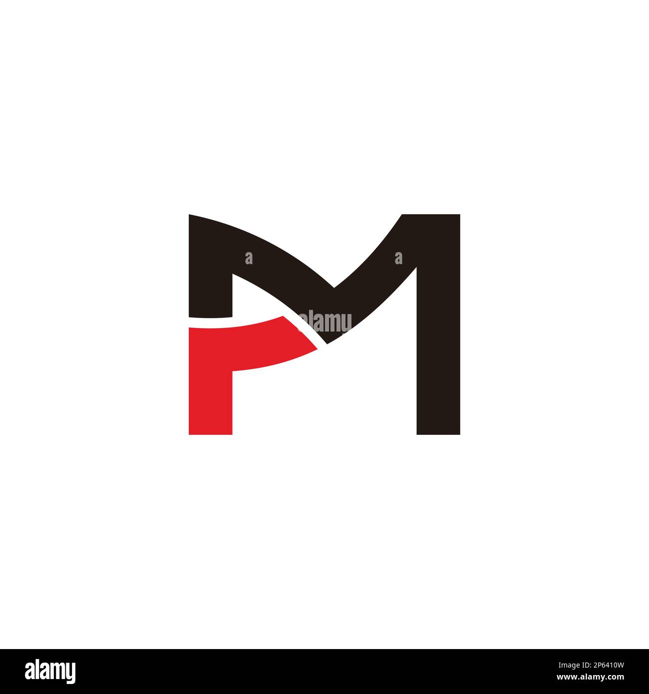 letter pm curves arrow logo vector Stock Vector