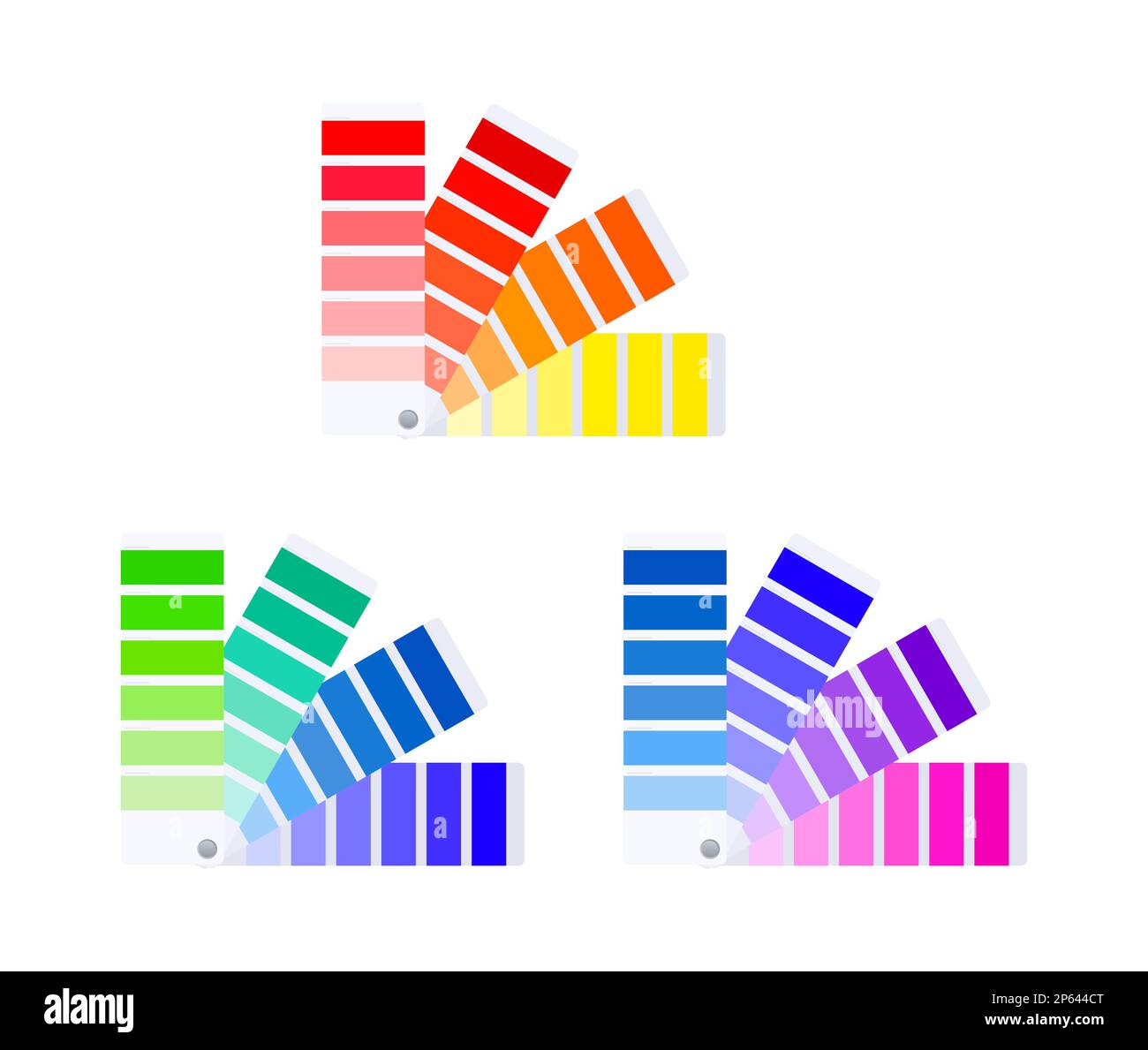 Color matching cards. Color guide with palette of paint samples Stock