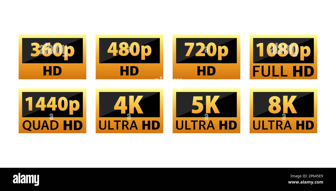 Video and TV Size Resolution sd, hd, Ultra Hd, 4k, 8k. Screen display