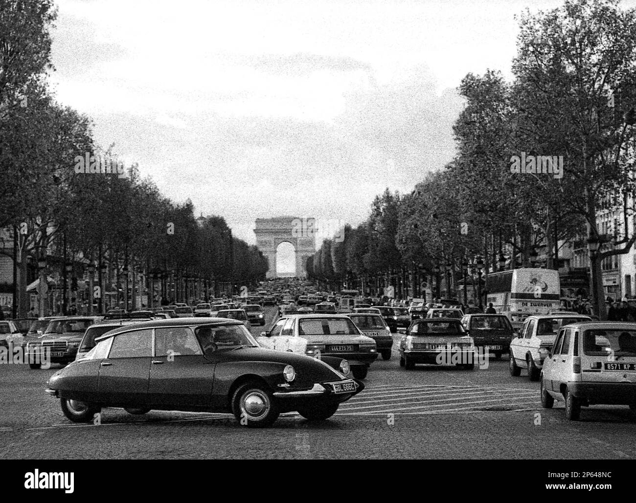 1964 CITROEN DS19 driving in Paris France Stock Photo