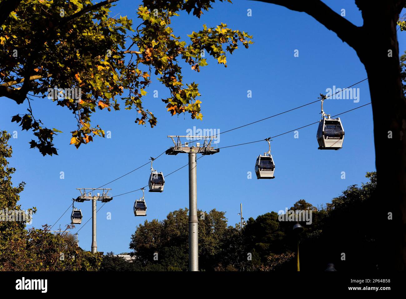 Barcelona: montjuic cable car Stock Photo - Alamy