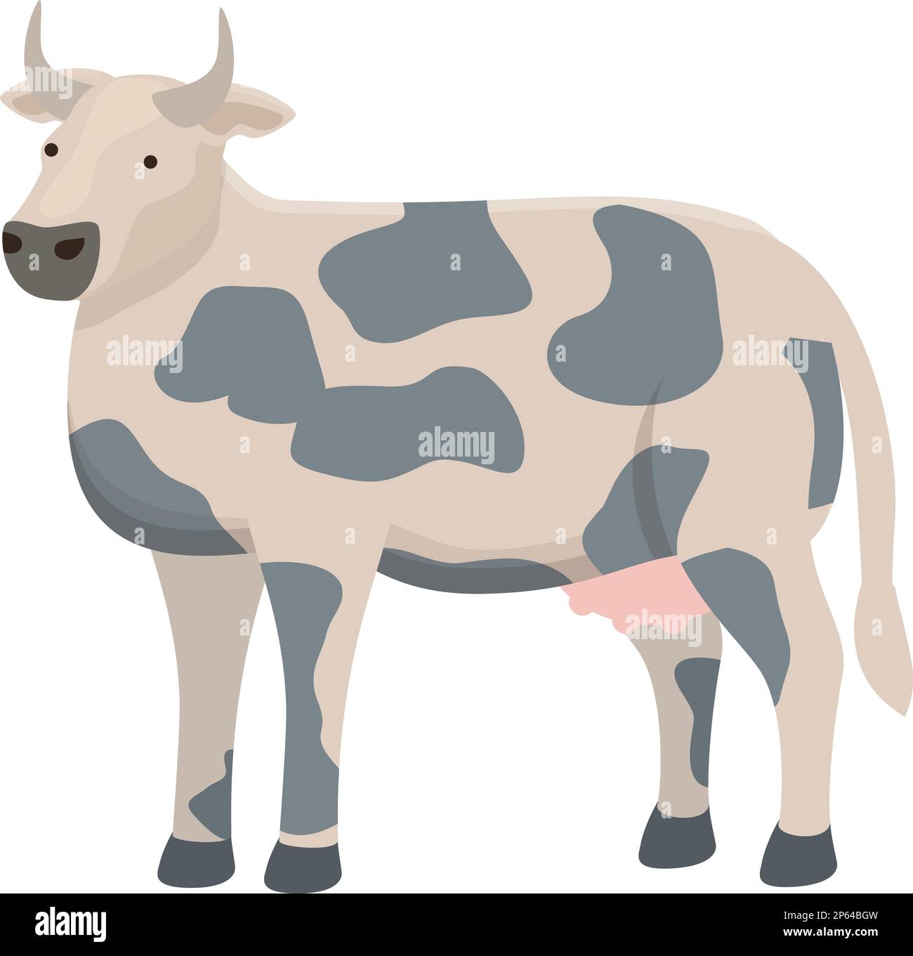 Hereford cow icon cartoon vector. Cattle farm. Dairy animal Stock