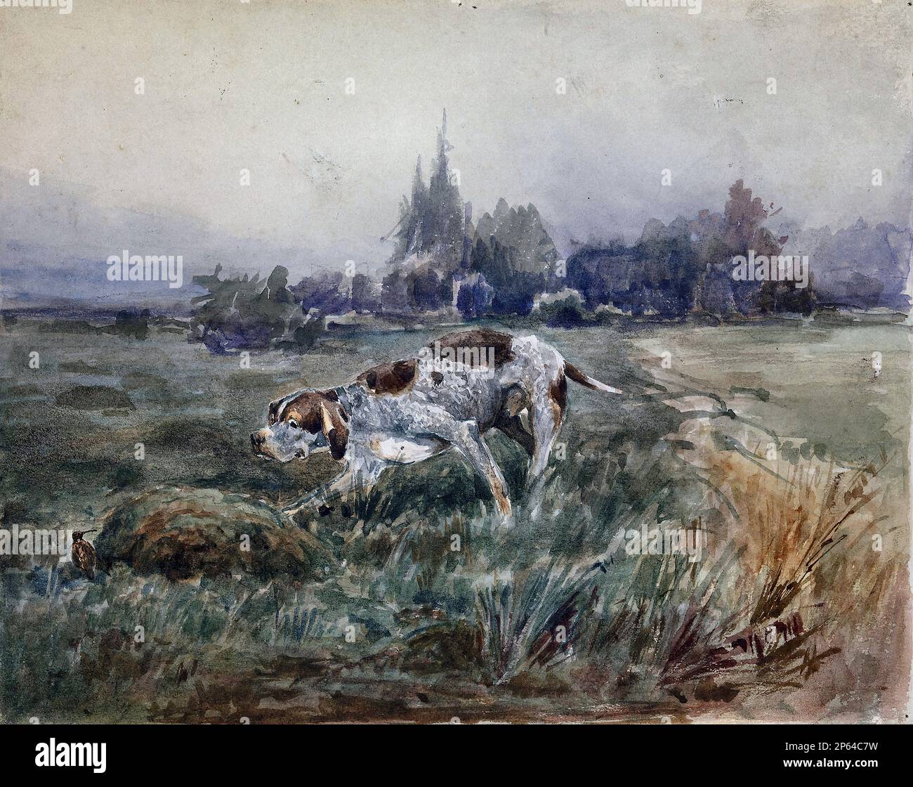 Painting dog xix century hi-res stock photography and images - Alamy