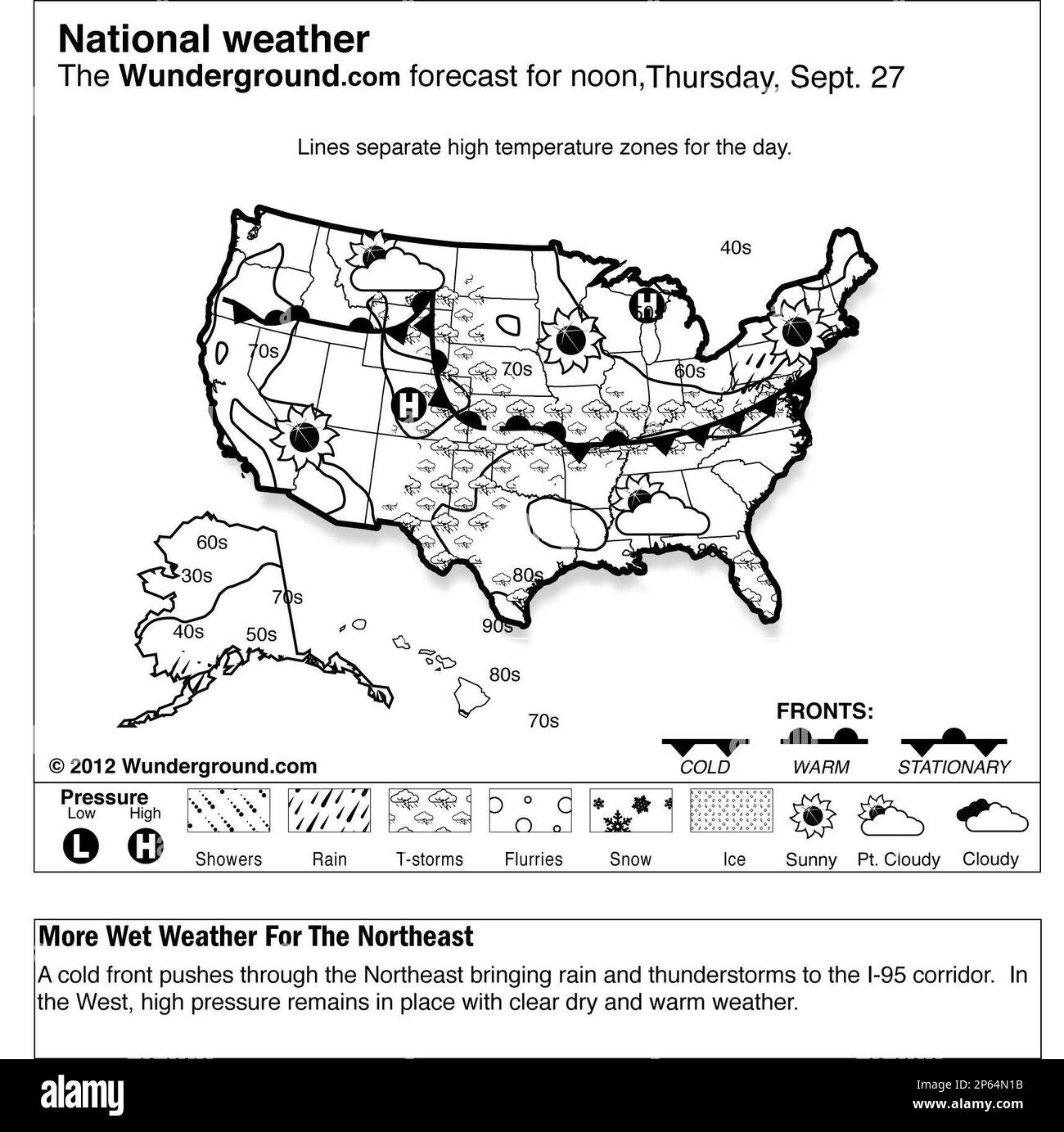 This is the Weather Underground forecast for Thursday, Sept. 27, 2012