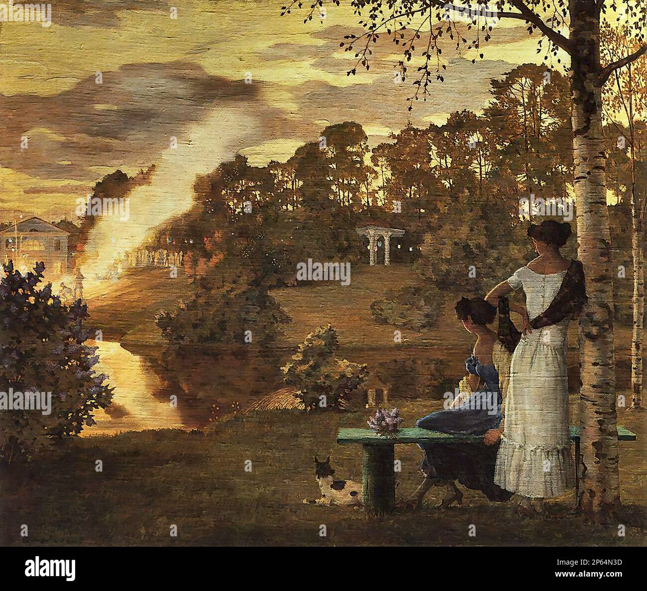 Сомов Константин Фейерверк 3 Русская школа XIX век Somov