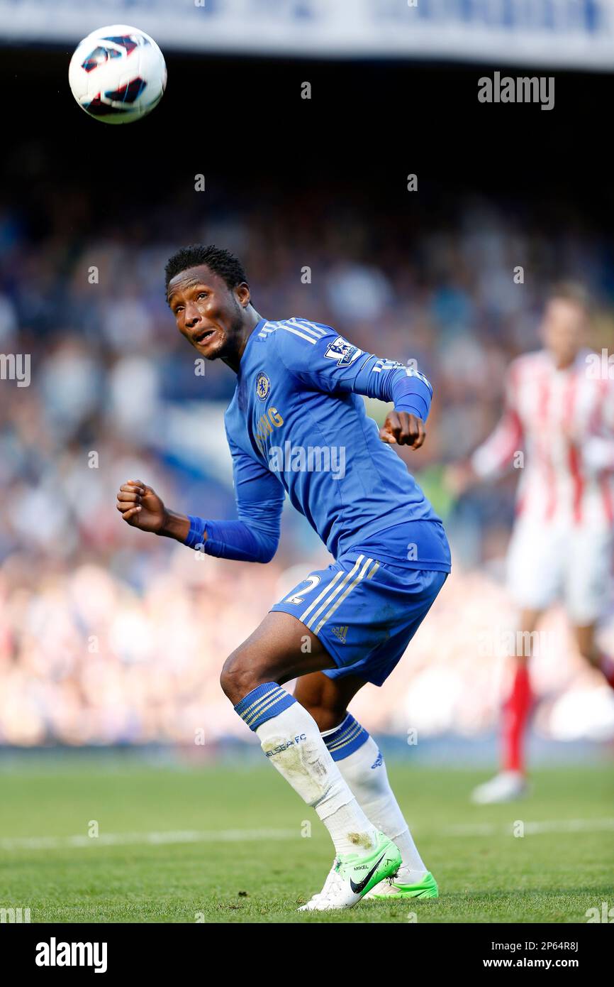 Chelseas John Obi Mikel in action..Football - Premier League - Chelsea v Stoke - Stamford Bridge