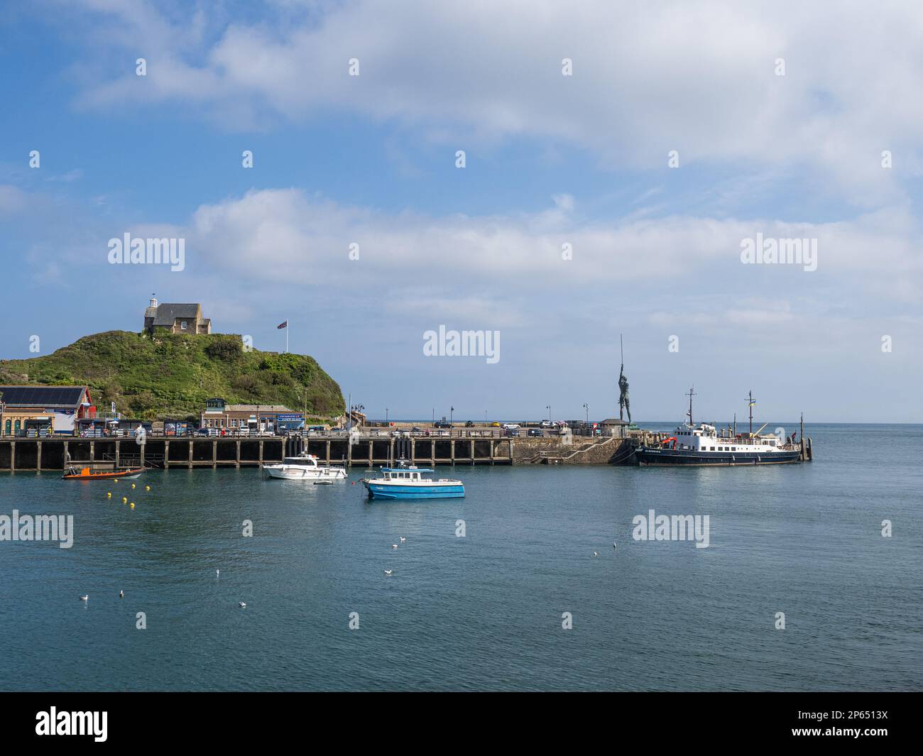 Statue Verity by Damien Hurst made of steel and bronze on the pier