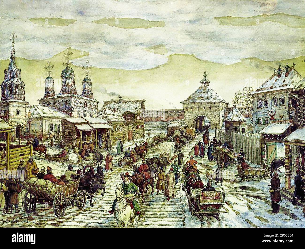 Васнецов Аполлинарий - У Мясницких ворот Белого города в XVII веке ...