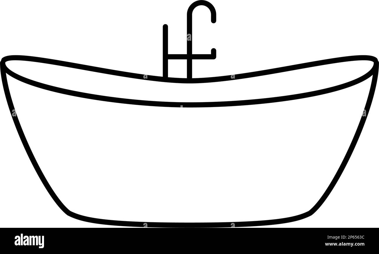 bath bathroom interior line icon vector illustration Stock Vector Image ...