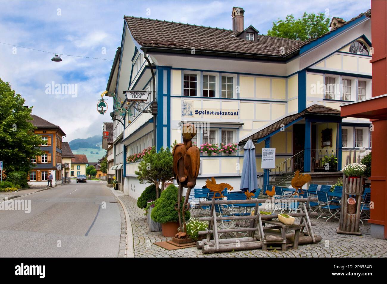 Restaurant Linde, Appenzell, Switzerland Stock Photo