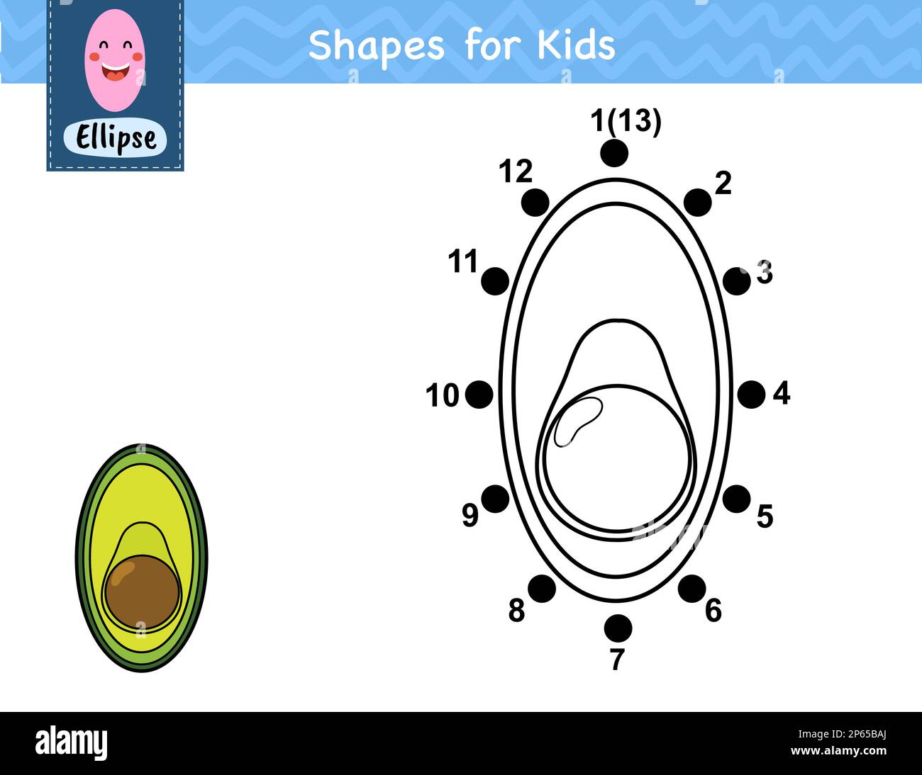 Connect the dots and draw avocado. Dot to dot number game for kids ...