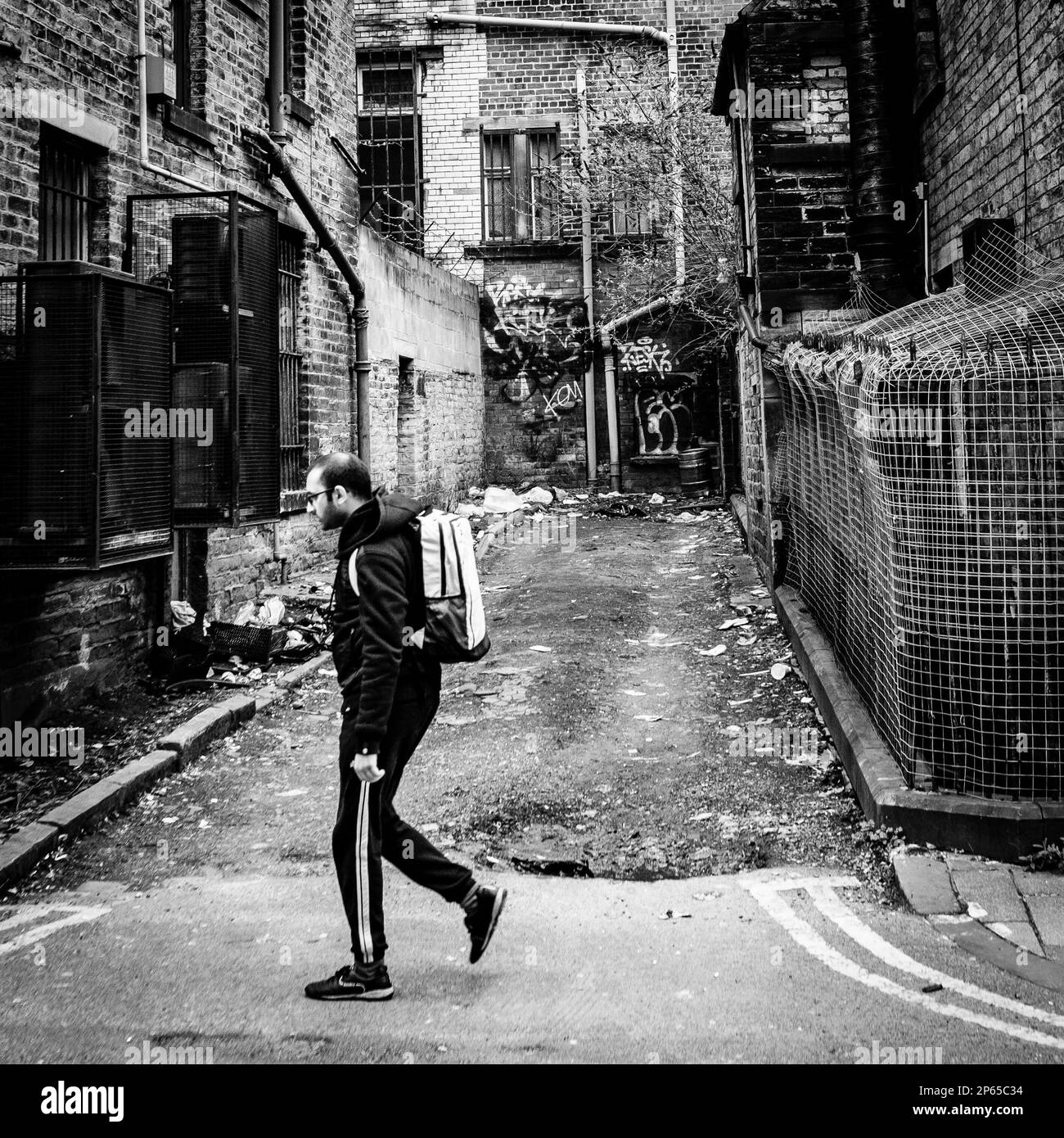 Run down buildings in the centre of Bradford City Centre Stock Photo