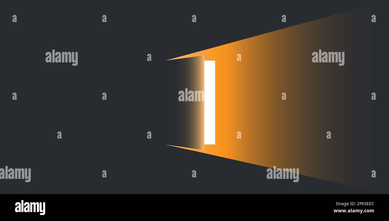 Dark room, Open Door with Light Going Through New Possibilities, Hope Concept,