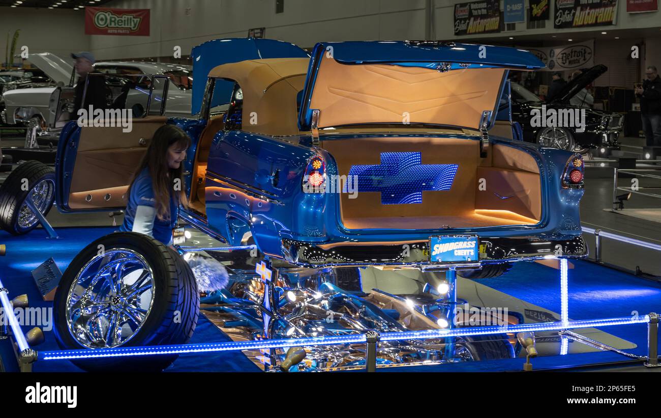 DETROIT, MI/USA - February 24, 2023: A 1955 Chevrolet Convertible ...