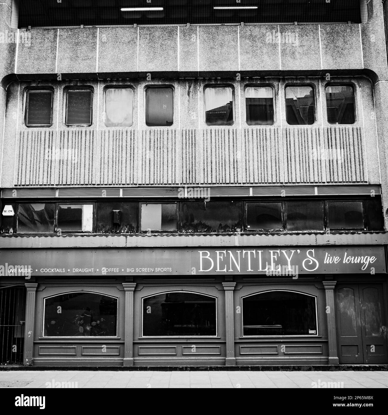 Run down buildings in the centre of Bradford City Centre Stock Photo