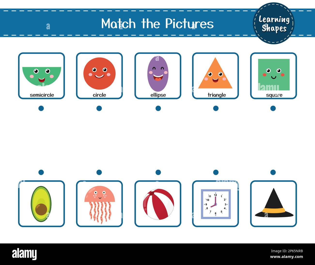 Shapes matching game for kids. Find the correct objects activity page ...