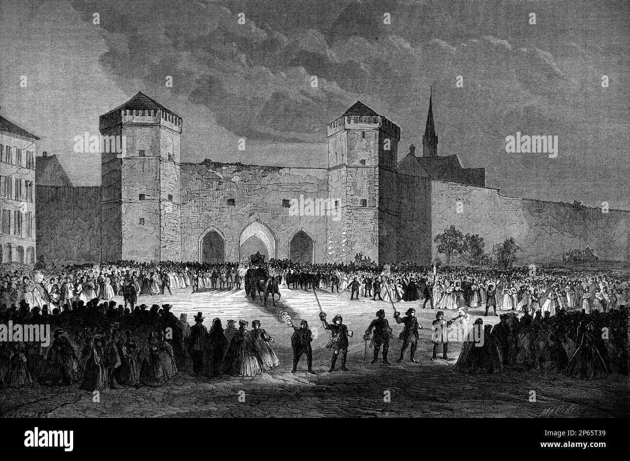 Funerary Procession 1862 Stock Photo